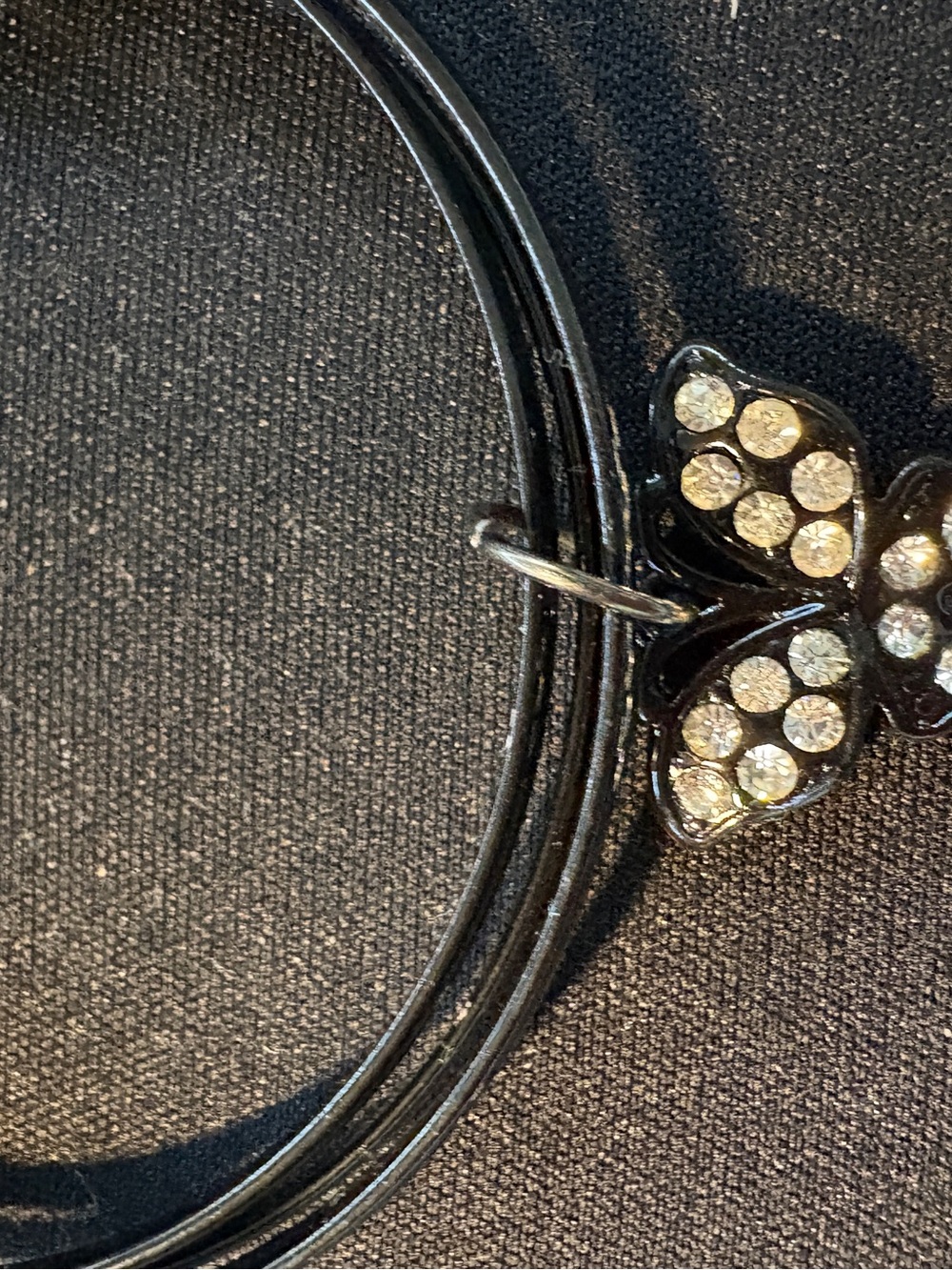 Black Butterfly Charm Bracelet with Matching Stud Earrings - Picture 2 of 2